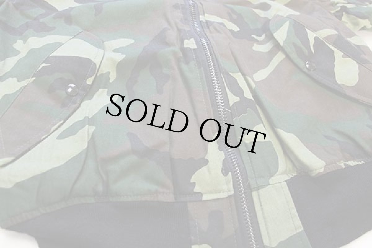 画像8: デッドストック★90s USA製 CORINTH ウッドランドカモ コットン MA-1 フライトジャケット XL (8)