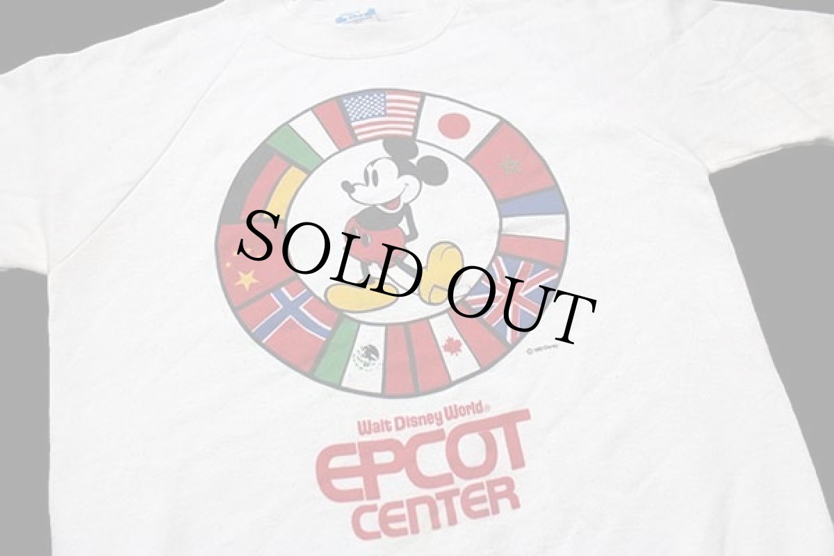 画像3: 80s USA製 Disneyディズニー ミッキー マウス EPCOT CENTER 国旗 スウェット 白 M (3)