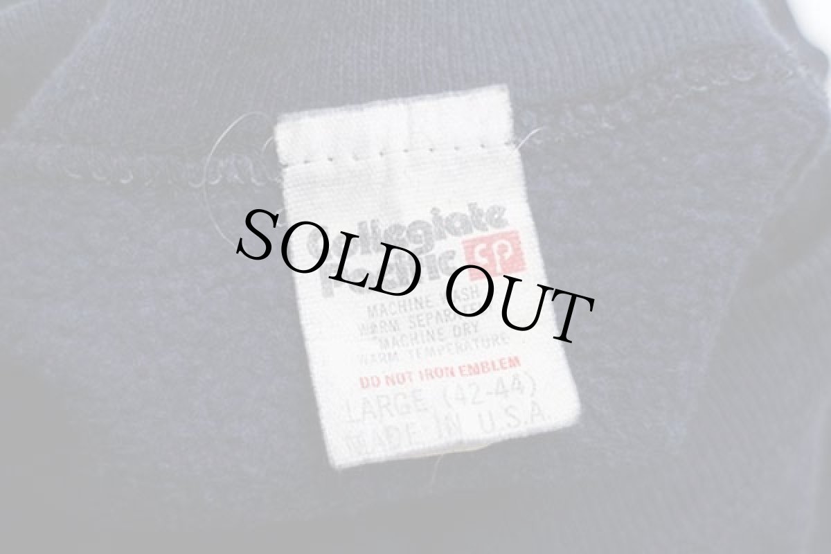 画像4: 80s USA製 Collegiate Pacific BRADLEY UNIVERSITY ひび割れプリント スウェット 紺 L (4)