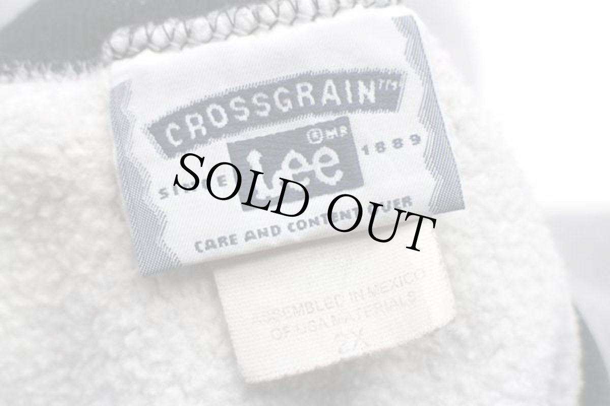 画像4: 90s Leeリー CAPE GOD アンカーマーク リブライン リバースウィーブ スウェット 杢グレー×緑 2X (4)