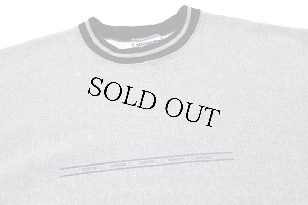 画像3: 90s Leeリー CAPE GOD アンカーマーク リブライン リバースウィーブ スウェット 杢グレー×緑 2X (3)