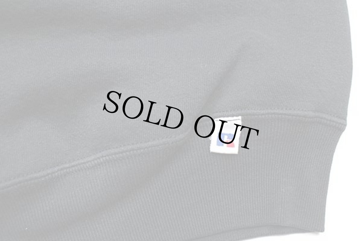 画像5: 90s USA製 RUSSELLラッセル WILLIAMSPORT BOMBERS 戦闘機 前V スウェット 黒 L (5)