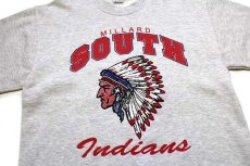 画像3: 90s USA製 MILLARD SOUTH Indians インディアンヘッド刺繍 スウェット 杢ライトグレー L (3)