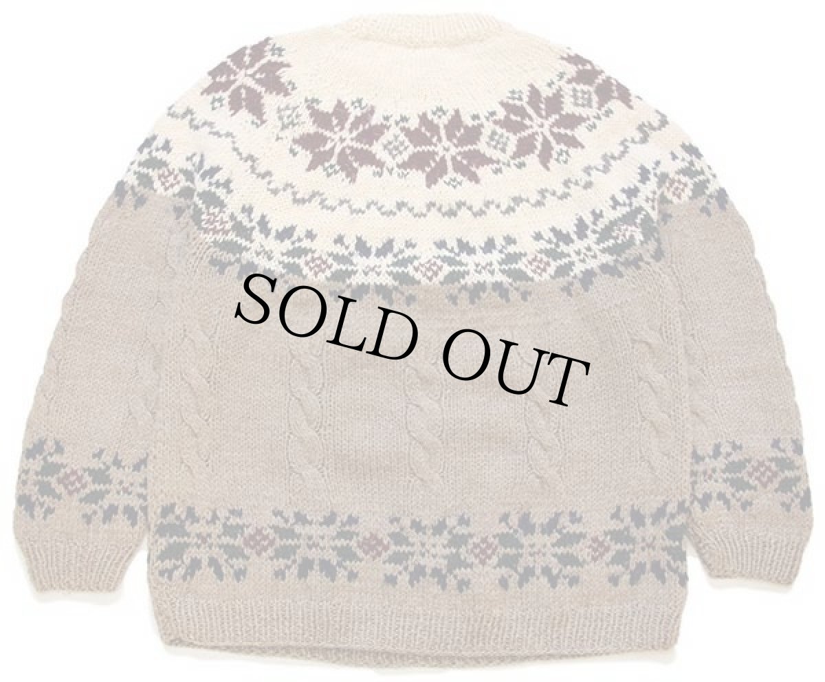 画像2: 90s イタリア製 Timberlandティンバーランド 丸ヨーク ノルディック柄 ウール×アルパカ ハンドニット セーター XL (2)