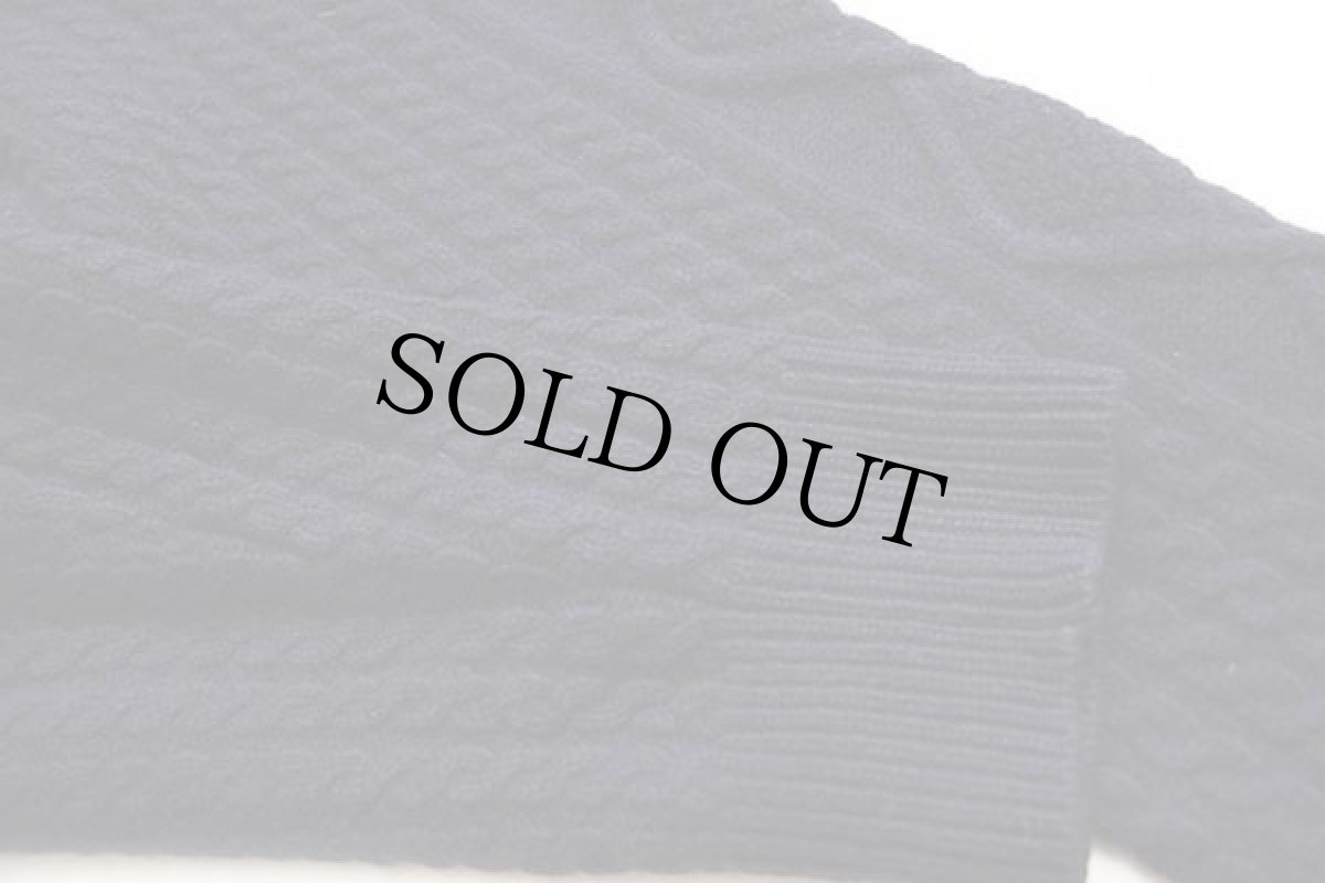 画像6: Barbourバブアー KIRKHAM CABLE BUTTON ハイネック ケーブル編み ラムウールニット カーディガン 紺 XL (6)