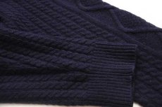 画像6: Barbourバブアー KIRKHAM CABLE BUTTON ハイネック ケーブル編み ラムウールニット カーディガン 紺 XL (6)