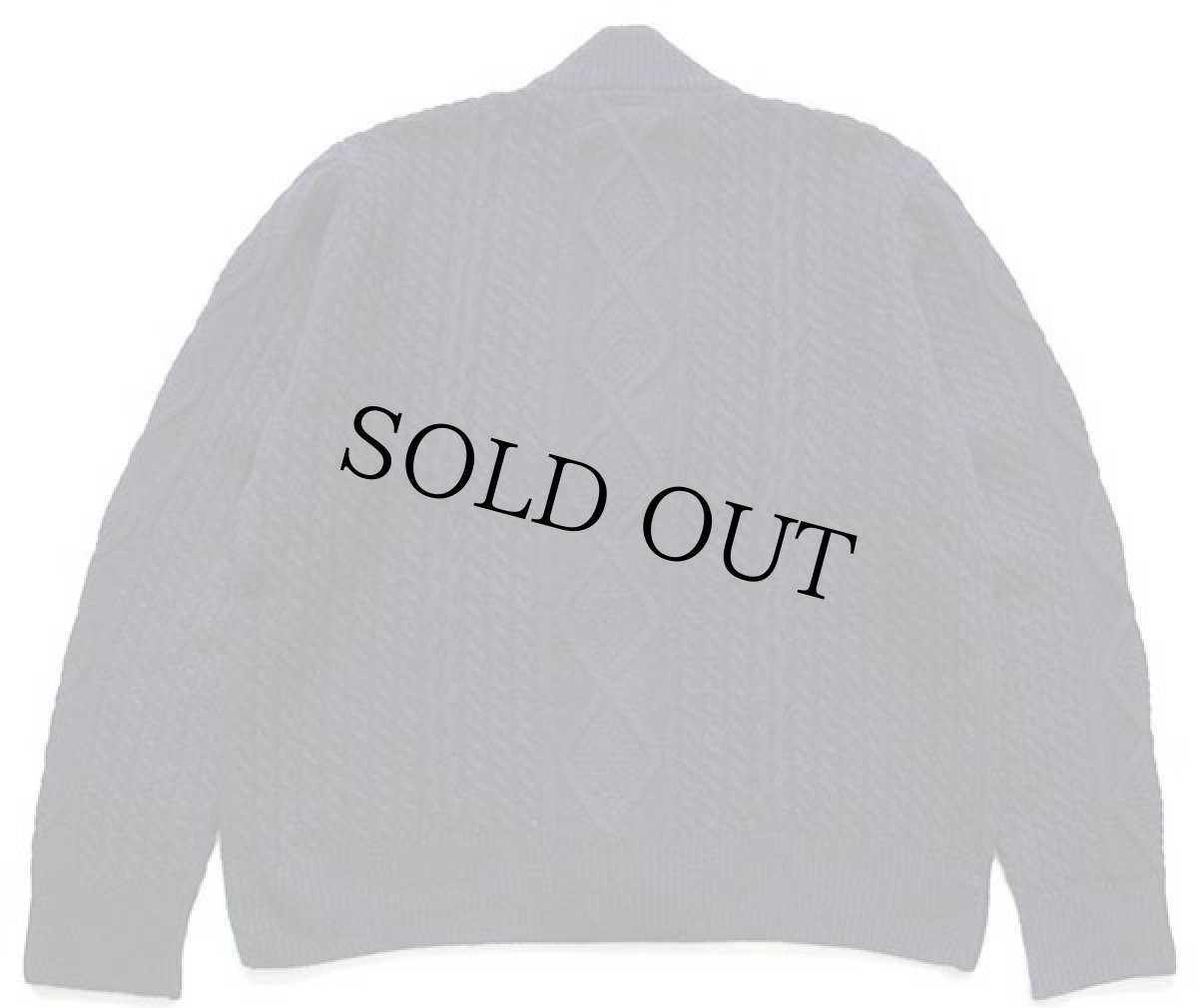画像2: Barbourバブアー KIRKHAM CABLE BUTTON ハイネック ケーブル編み ラムウールニット カーディガン 紺 XL (2)