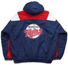 画像2: 90s STARTERスターター MLB MINNESOTA Twins 刺繍 マルチカラー プルオーバー 中綿入り ナイロンパーカー XXL★特大 (2)