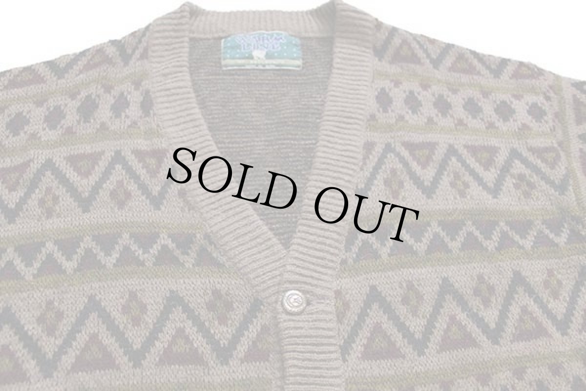 画像3: 90s イタリア製 WARM LINE ネイティブ柄 アルパカ×ウール×アクリルニット カーディガン (3)