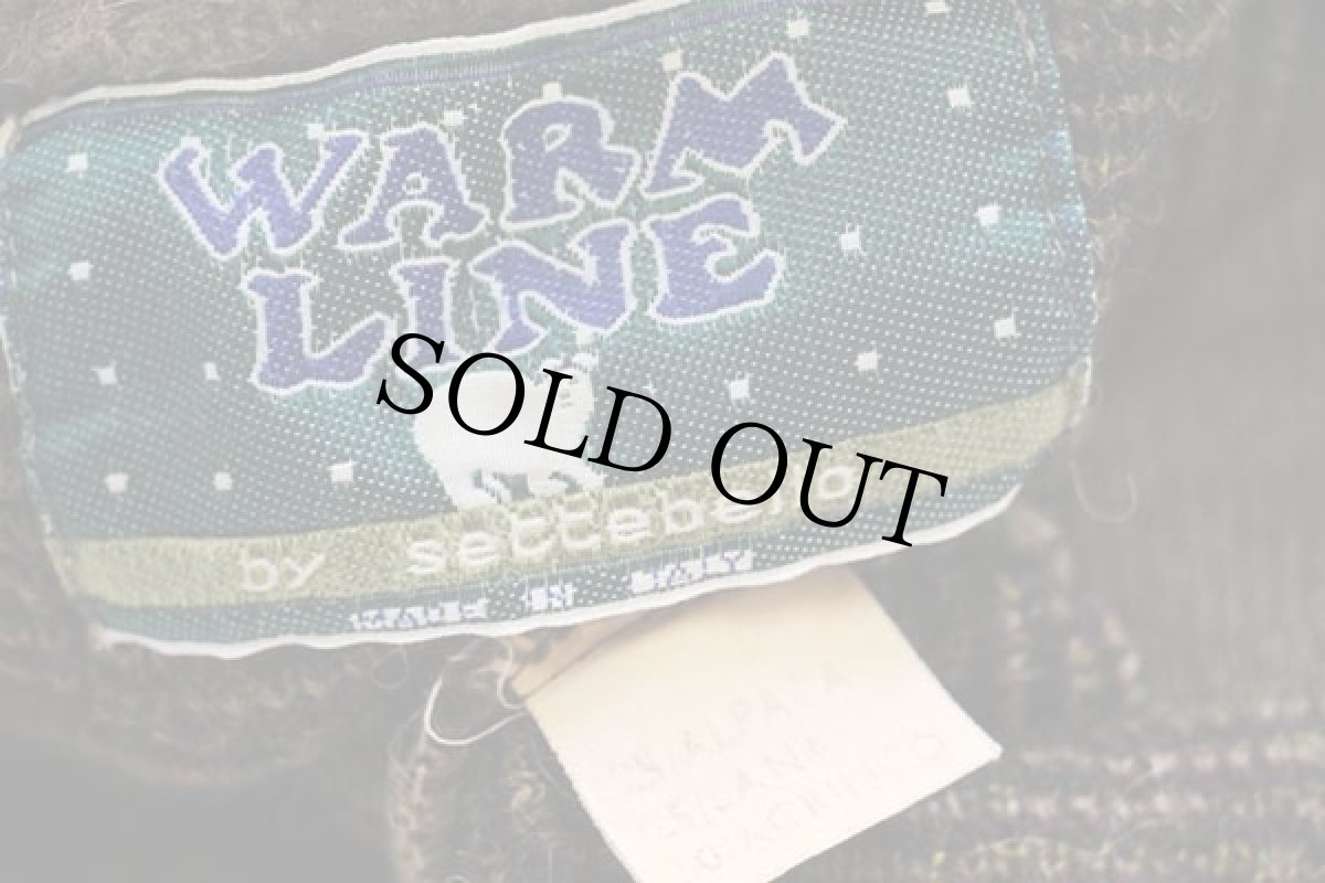 画像4: 90s イタリア製 WARM LINE ネイティブ柄 アルパカ×ウール×アクリルニット カーディガン (4)