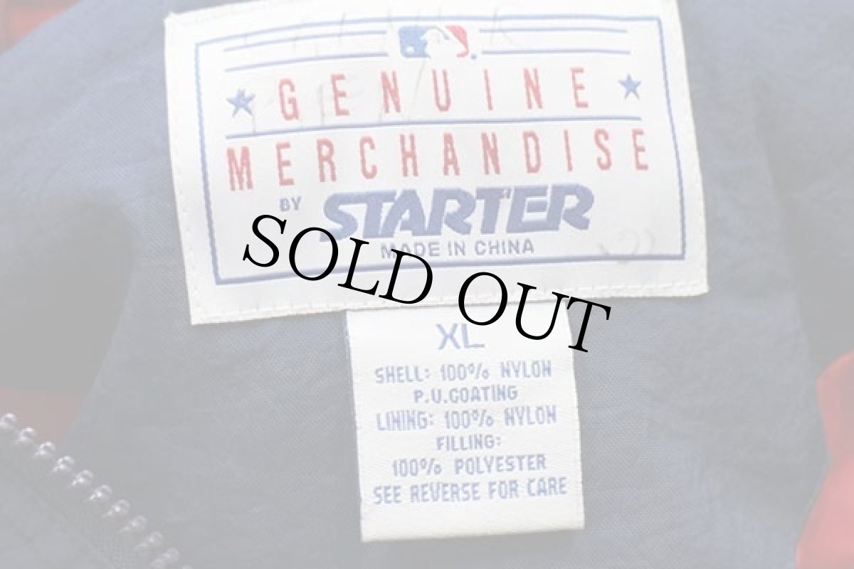 画像5: 90s STARTERスターター MLB Atlanta Braves 刺繍 ツートン プルオーバー 中綿入り ナイロンパーカー ボーイズXL (5)