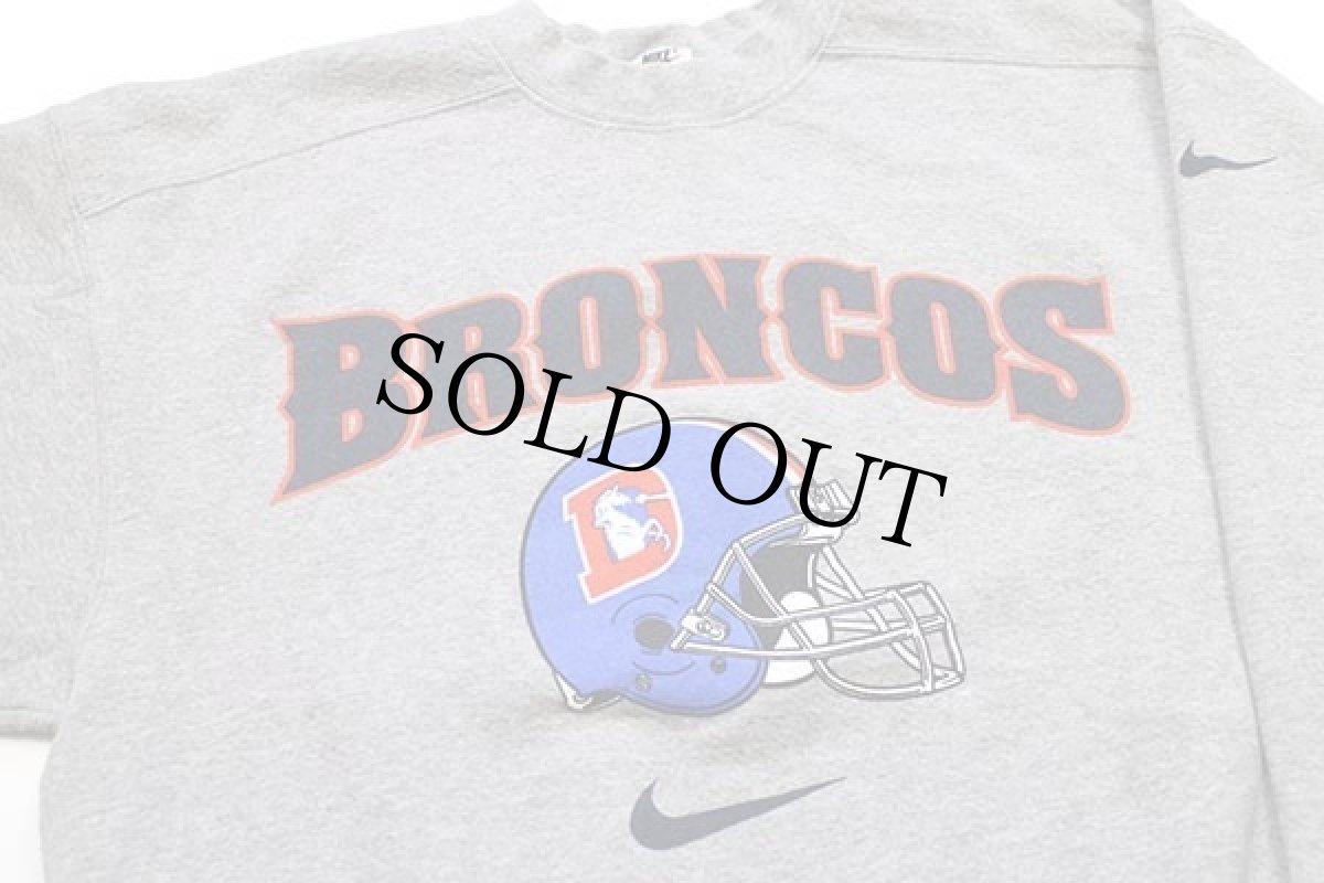 画像3: 90s USA製 NIKEナイキ NFL DENVER BRONCOS アメフト スウェット 杢グレー M (3)