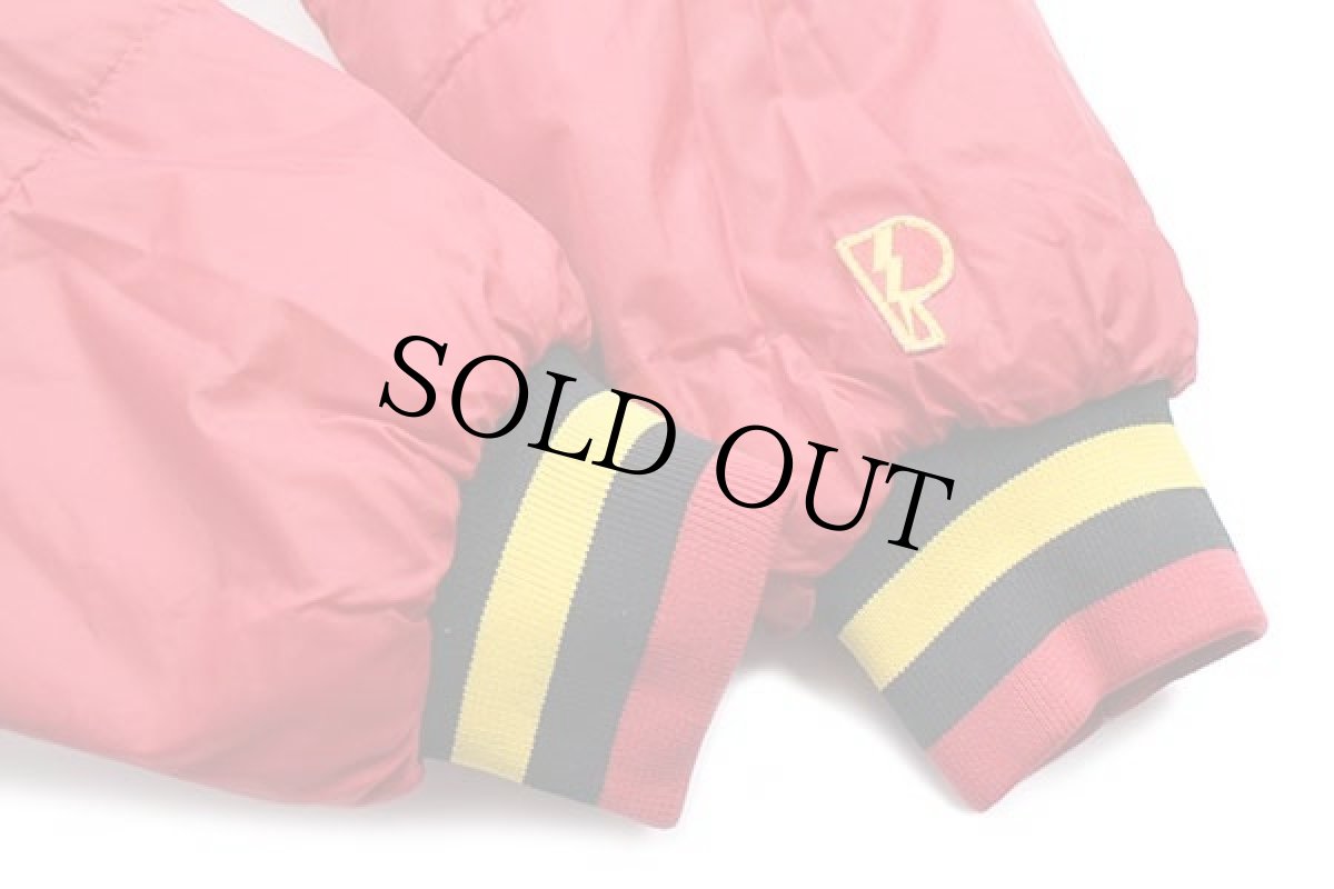 画像9: 90s PRO PLAYER NFL KANSAS CITY CHIEFS 刺繍 ツートン リバーシブル 中綿入り ナイロンパーカー 黒×赤 S (9)