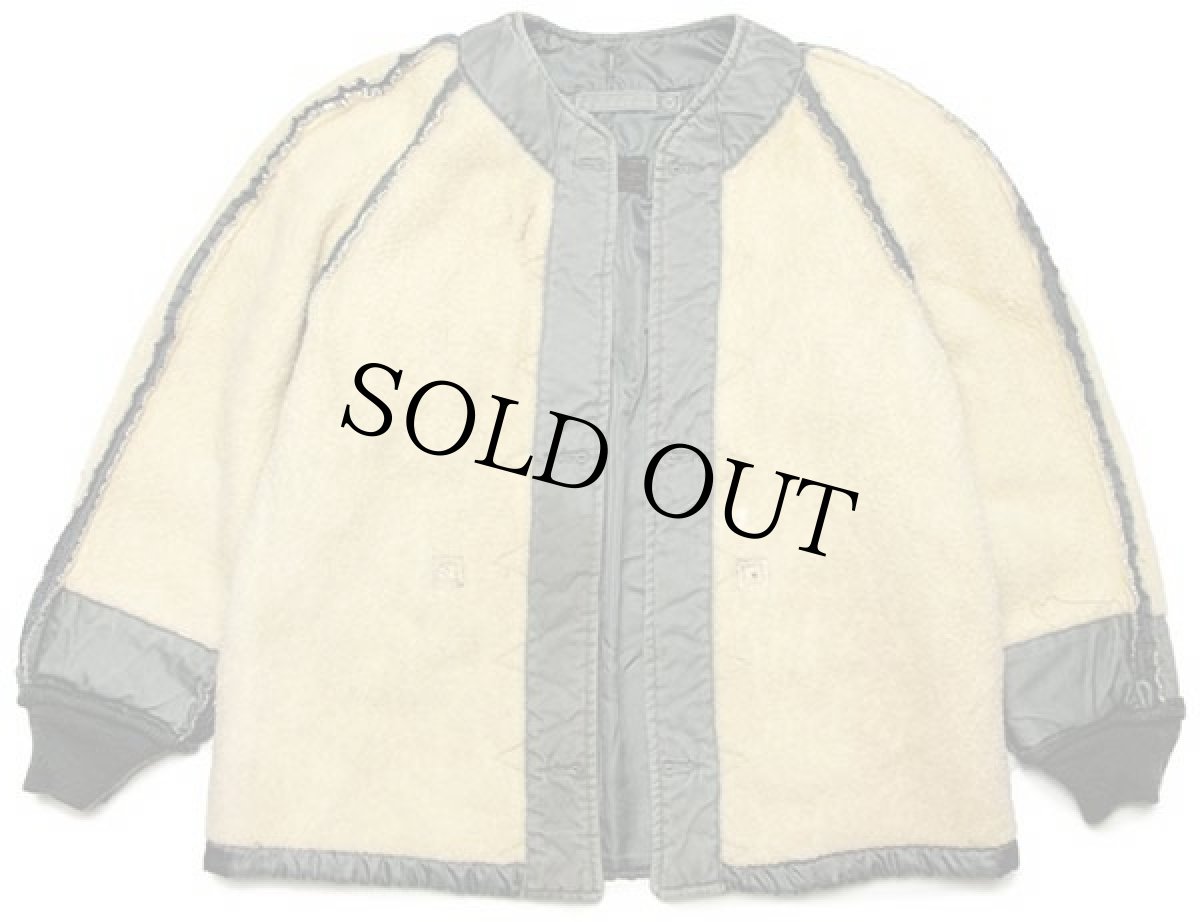 画像8: 50s 米軍 USAF ウールパイル ライナージャケット ボロ セージグリーン M-R (8)