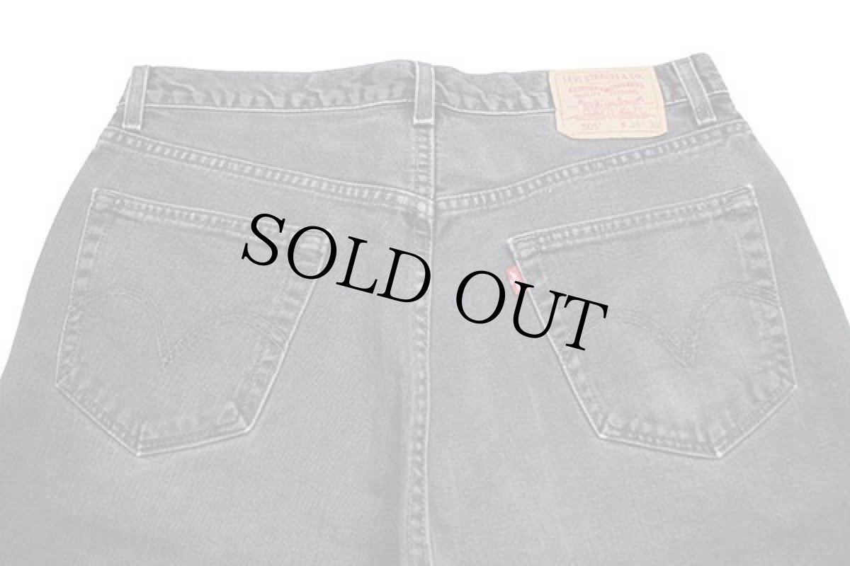 画像5: 00s USA製 Levi'sリーバイス 505 スパイダー ハンドペイント ブラック デニムパンツ w36 L30★SDP1612  (5)