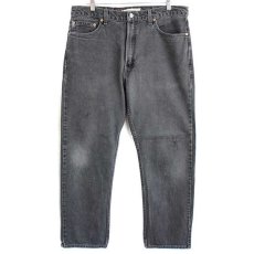 画像2: 00s USA製 Levi'sリーバイス 505 スパイダー ハンドペイント ブラック デニムパンツ w36 L30★SDP1612  (2)