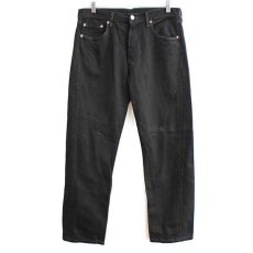 画像2: 90s ベルギー製 Levi'sリーバイス 501 ブラック デニムパンツ 後染め w33★SDP1516 ユーロ (2)