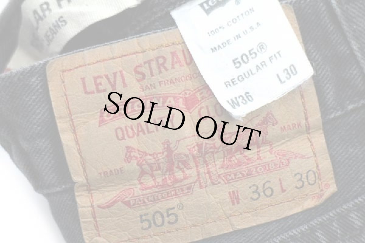 画像6: 00s USA製 Levi'sリーバイス 505 スパイダー ハンドペイント ブラック デニムパンツ w36 L30★SDP1612  (6)