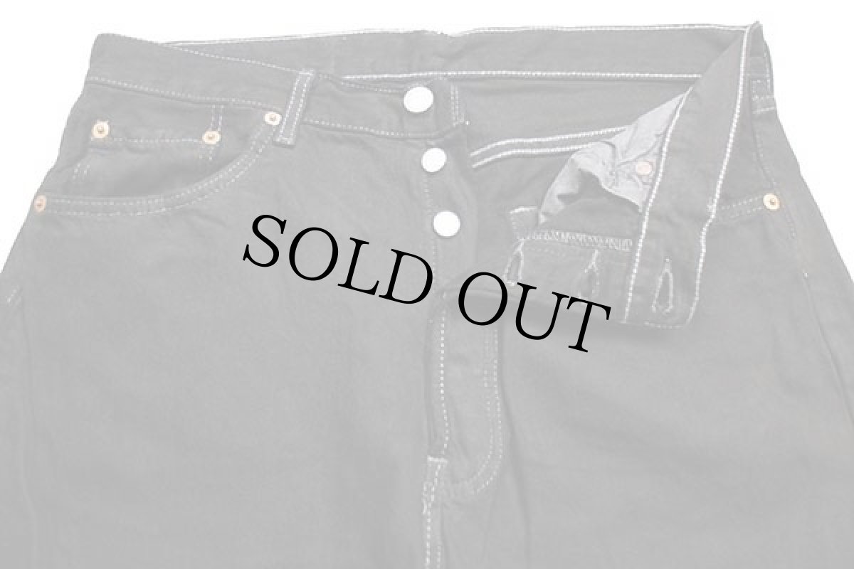 画像4: 90s フランス製 Levi'sリーバイス 501 ブラック デニムパンツ 後染め w33★SDP1456 ユーロ (4)