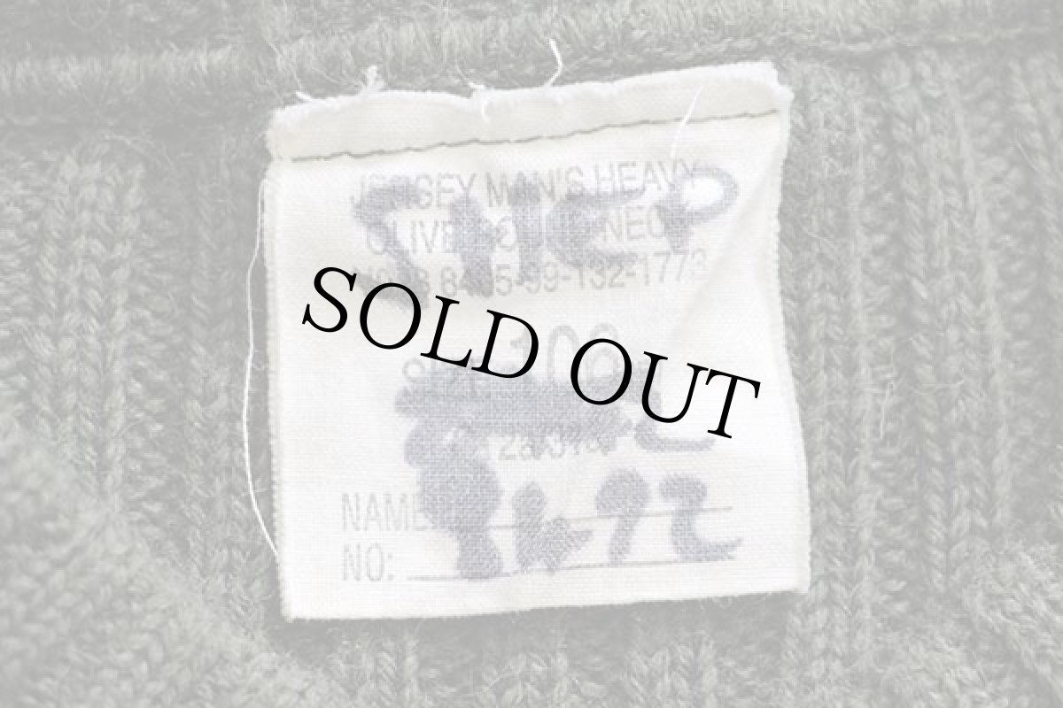 画像4: 80s イギリス軍 BRITISH ARMY ラウンドネック ヘビー ウールニット コマンドセーター オリーブ 106★B (4)