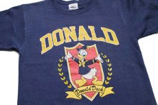 画像3: 80s USA製 the cotton exchange DONALD ドナルドダック ひび割れプリント スウェット 紺 S (3)