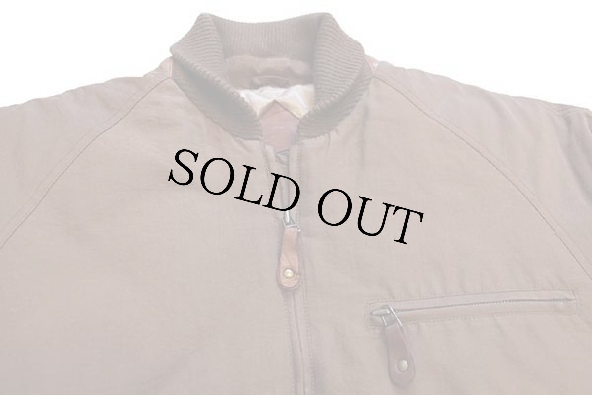 画像3: 80s EddieBauerエディーバウアー エルボーパッチ付き ダウンジャケット 茶 S (3)