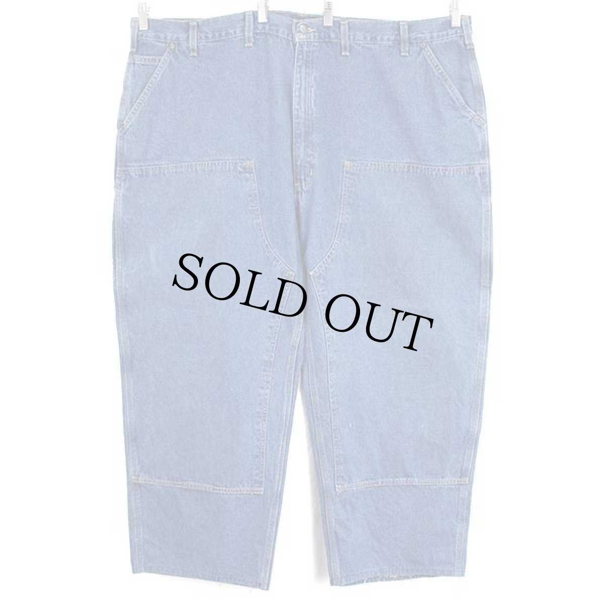 画像2: 00s メキシコ製 carharttカーハート デニム ダブルニー ペインターパンツ W50★超特大 (2)