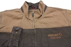 画像3: Walmartウォルマート ロゴ刺繍 ツートン 切り替え スタンドカラー キルティングライナー ダック地 ワークジャケット ココア×薄茶 L (3)