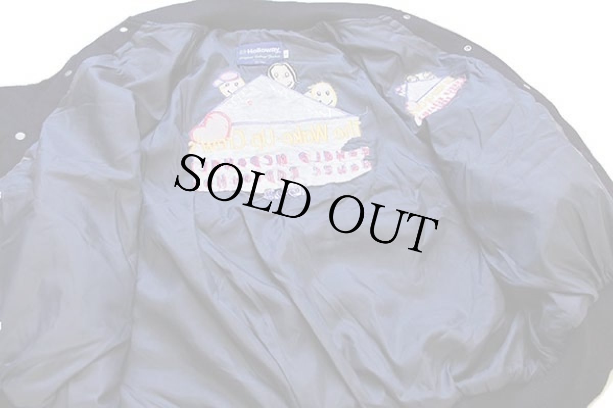 画像6: デッドストック★90s USA製 RONALD MCDONALD HOUSE RADIOTHON刺繍 メルトン ウールスタジャン 濃紺 XL (6)