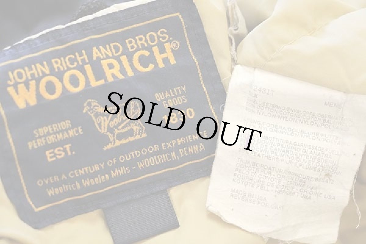 画像4: 00s USA製 WOOLRICH JOHN RICH&BROS ウールリッチ コヨーテファー アークティックパーカー ダウンコート 黒 L★B-9タイプ (4)