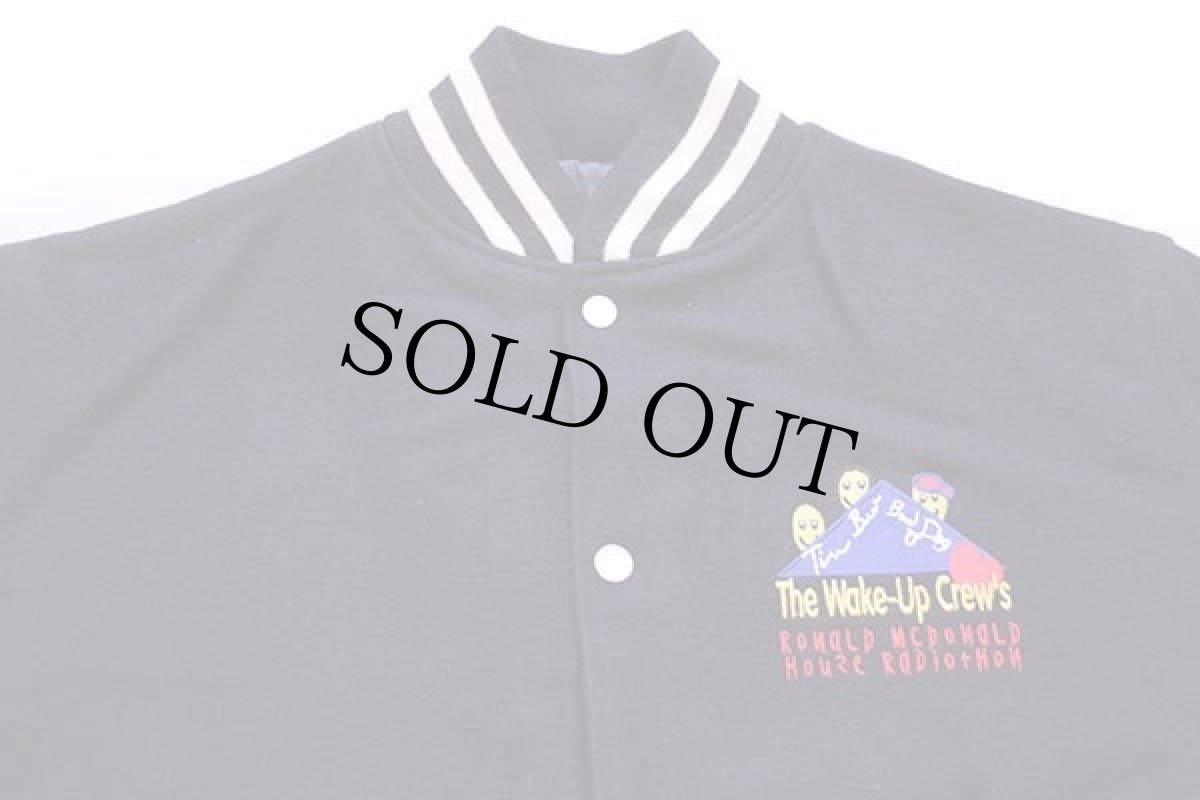 画像3: デッドストック★90s USA製 RONALD MCDONALD HOUSE RADIOTHON刺繍 メルトン ウールスタジャン 濃紺 XL (3)