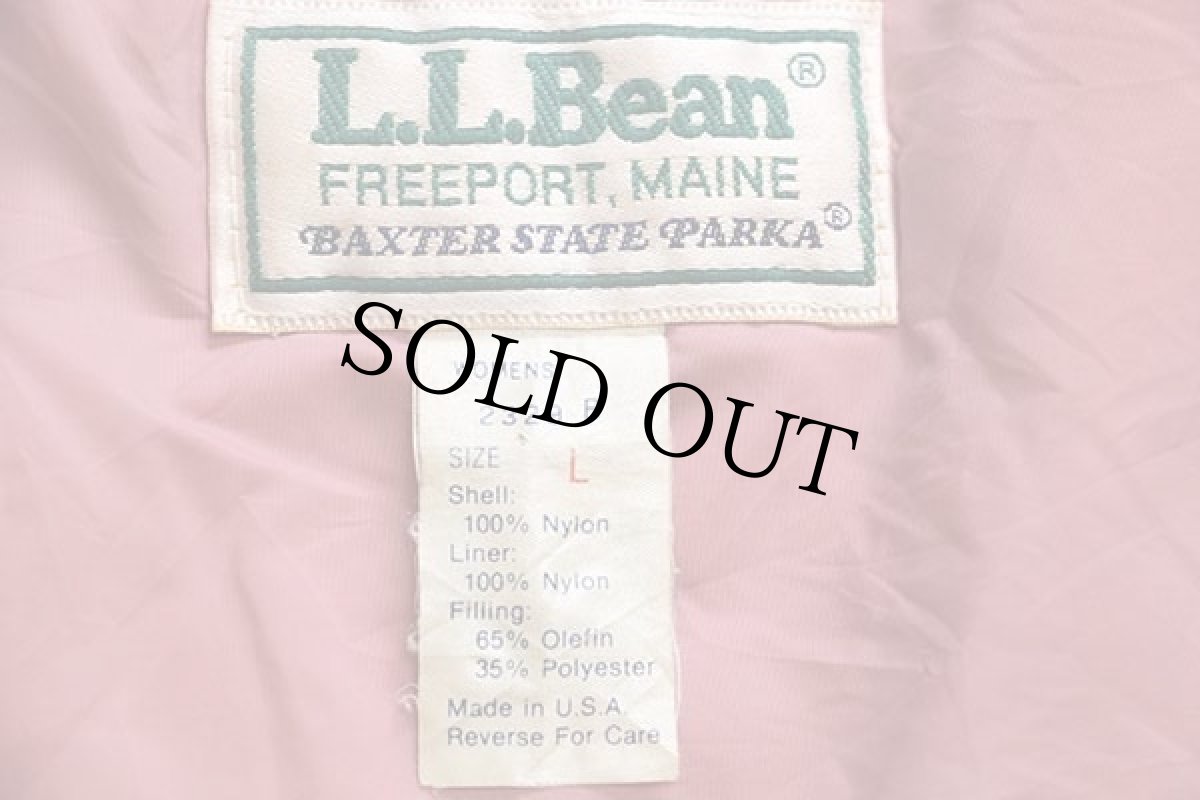 画像4: 80s USA製 L.L.Bean BAXTER STATE PARKA 中綿入り ナイロン マウンテンパーカー ピンク W-L (4)