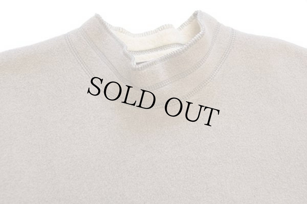 画像3: george 無地 モックネック プルオーバー フリース グレーブラウン L (3)