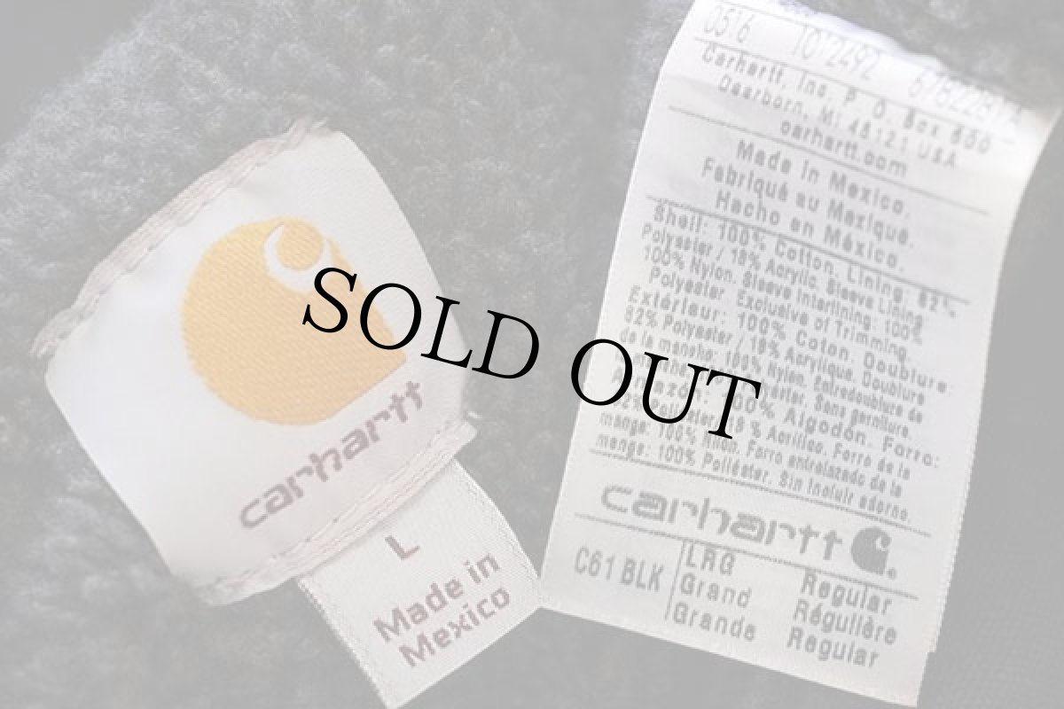 画像4: メキシコ製 carharttカーハート シェルパラインド サンドストーン ダック地 リッジコート 黒 L (4)