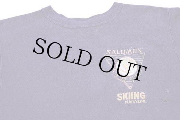 90s USA製 Championチャンピオン SALOMON SKIING MAGAZINE ロゴ刺繍