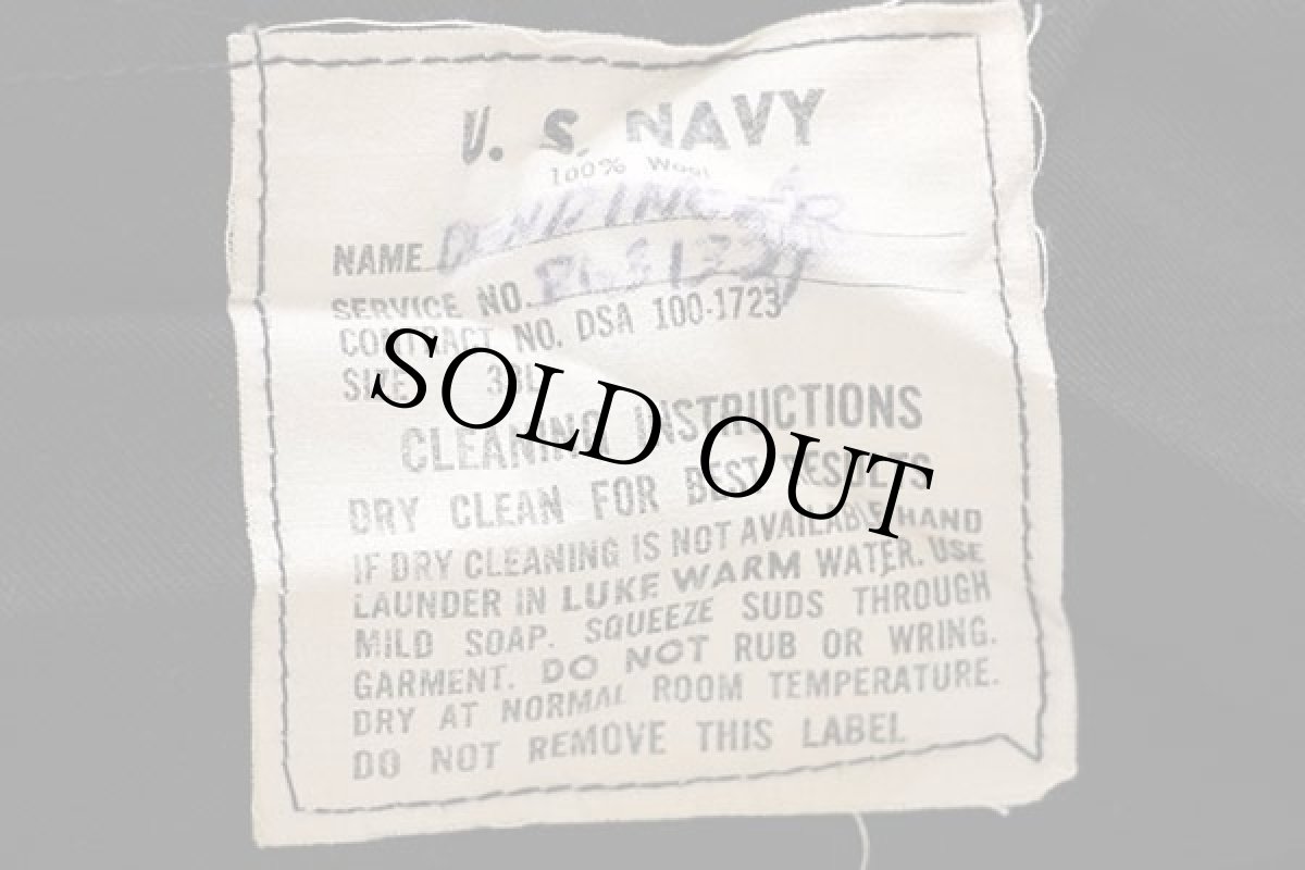 画像7: 60s 米軍 U.S.NAVY メルトン ウール セーラーパンツ 濃紺 33L (7)