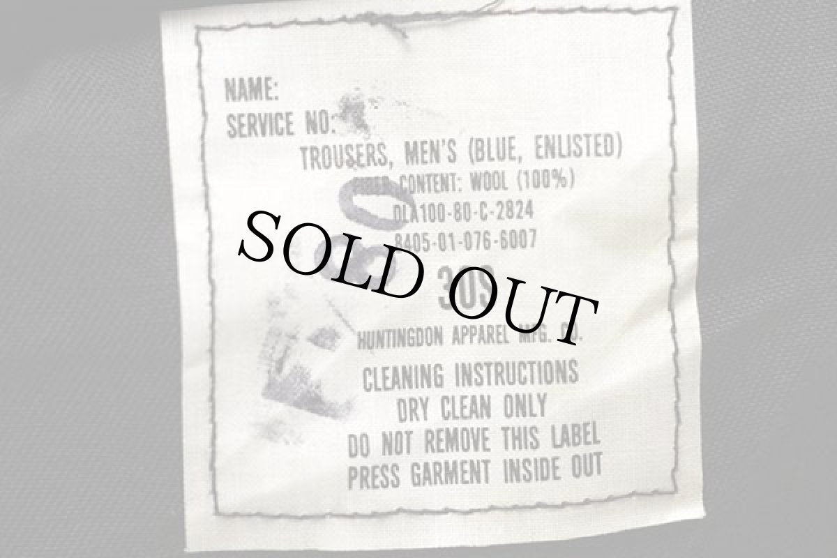 画像7: 80s 米軍 U.S.NAVY ウール セーラーパンツ 黒 30S (7)