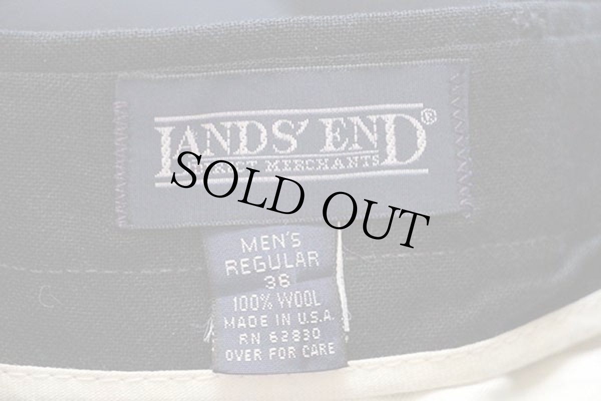 画像6: 90s USA製 LANDS'ENDランズエンド ツータック スラックス ウールパンツ 黒 36 (6)