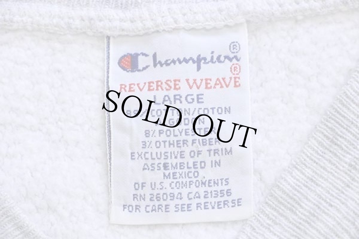 画像4: 90s メキシコ製 Championチャンピオン ワンポイント リバースウィーブ スウェット スナップカーディガン 杢グレー L (4)