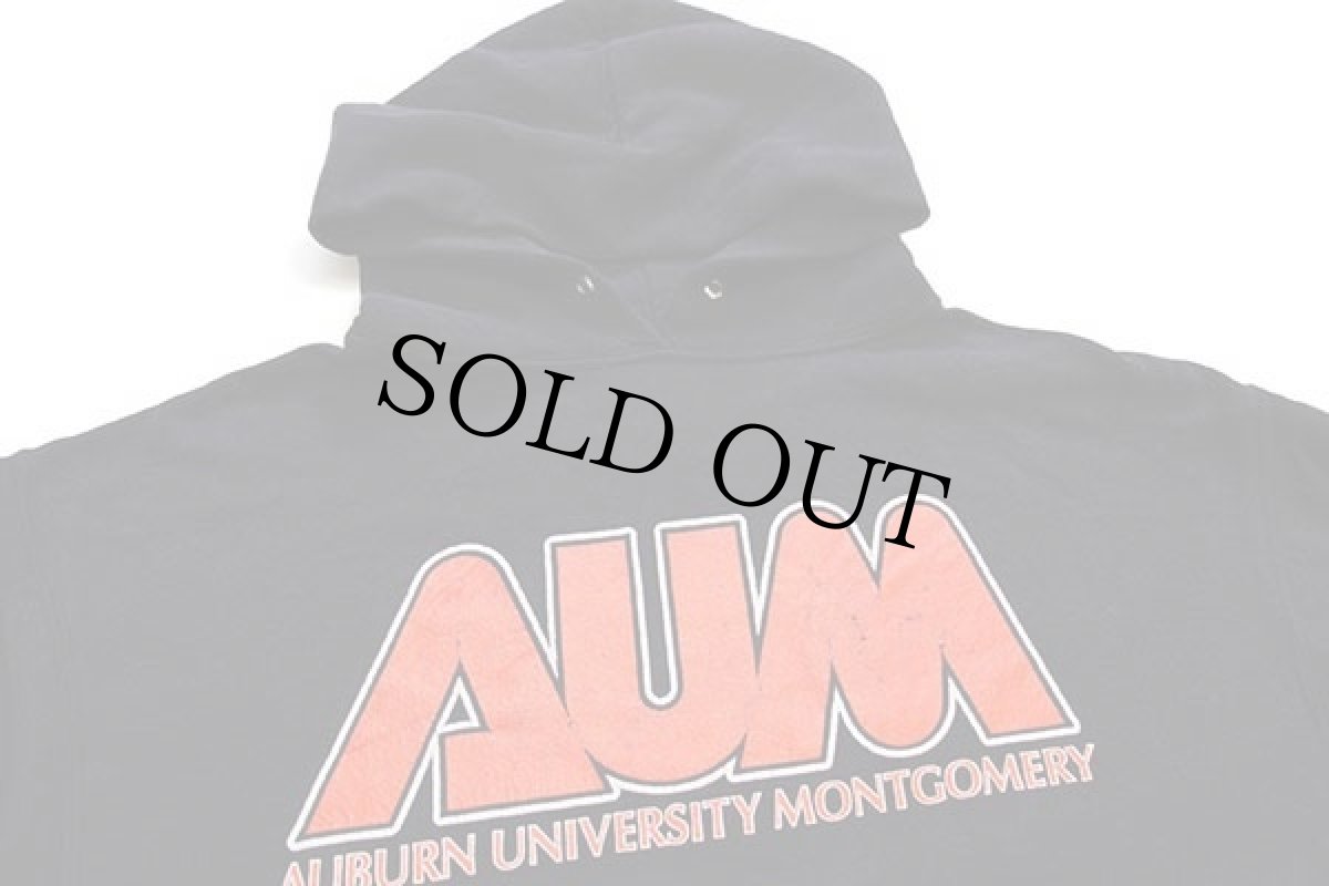 画像3: 90s USA製 The Cotton Exchange AUM ひび割れプリント スウェットパーカー 黒 L (3)