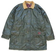 画像1: 90s USA製 Woolrichウールリッチ チェックライナー コットン×ナイロン フィールドコート オリーブ L★ジャケット (1)