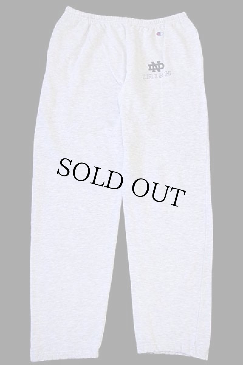 画像2: 90s USA製 Championチャンピオン NOTRE DAME IRISH スウェットパンツ 杢グレー XL (2)