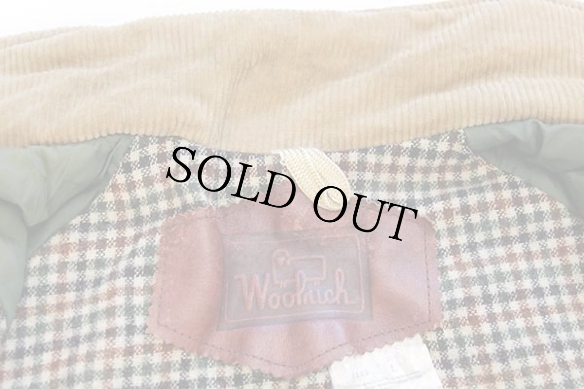 画像4: 90s USA製 Woolrichウールリッチ チェックライナー コットン×ナイロン フィールドコート オリーブ L★ジャケット (4)