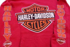 画像4: 90s HARLEY-DAVIDSONハーレー ダビッドソン ロゴ スウェットパーカー 薄赤 (4)