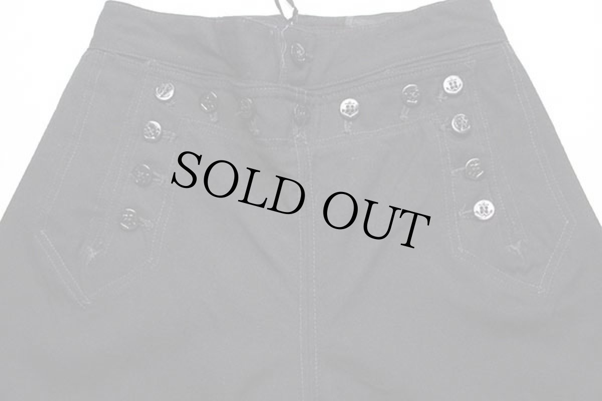 画像4: 80s 米軍 U.S.NAVY ウール セーラーパンツ 黒 30S (4)