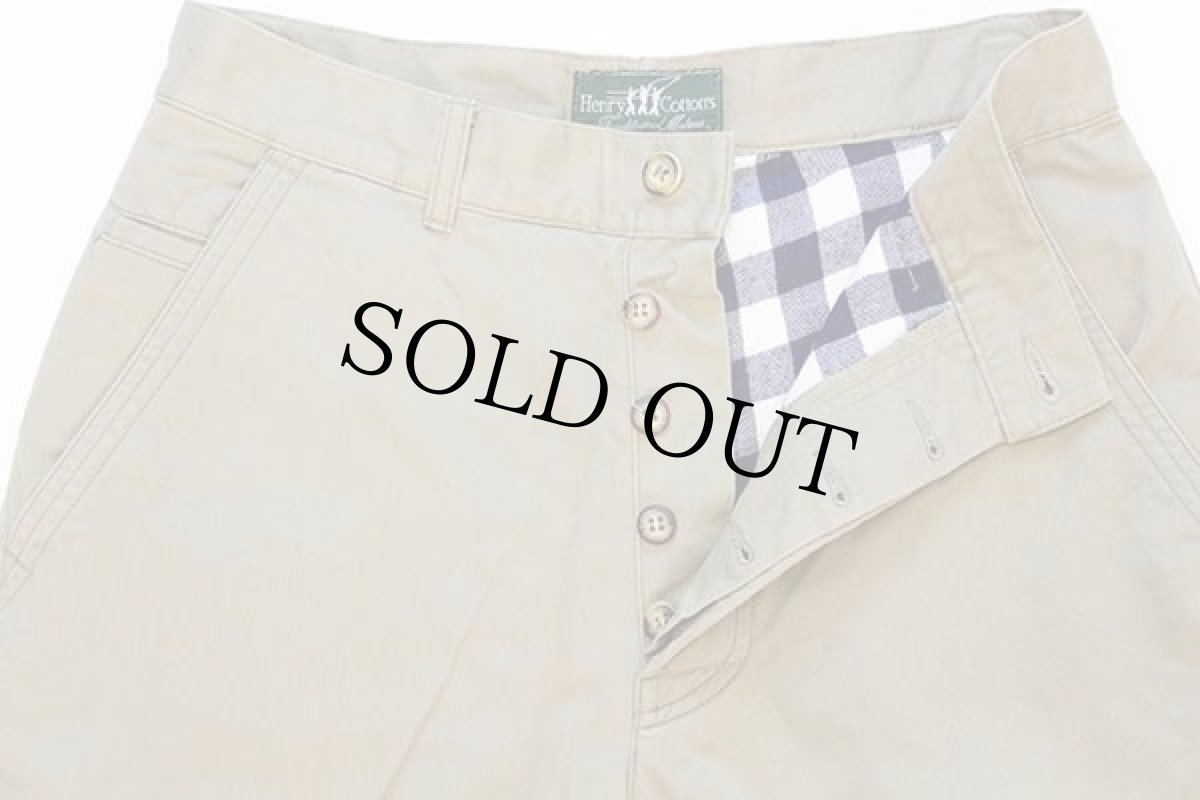 画像4: 90s イタリア製 Henry Cotton's ブロックチェック ネルライナー コットン チノパン カーキ w31 (4)