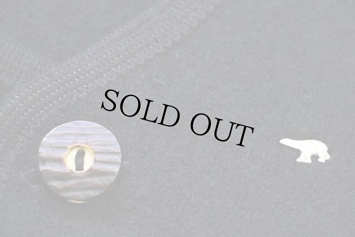 画像5: イタリア製 Distler ツートン 鹿角ボタン ノーカラー チロリアン ボイルドウール ベスト グレー×黒 48 (5)