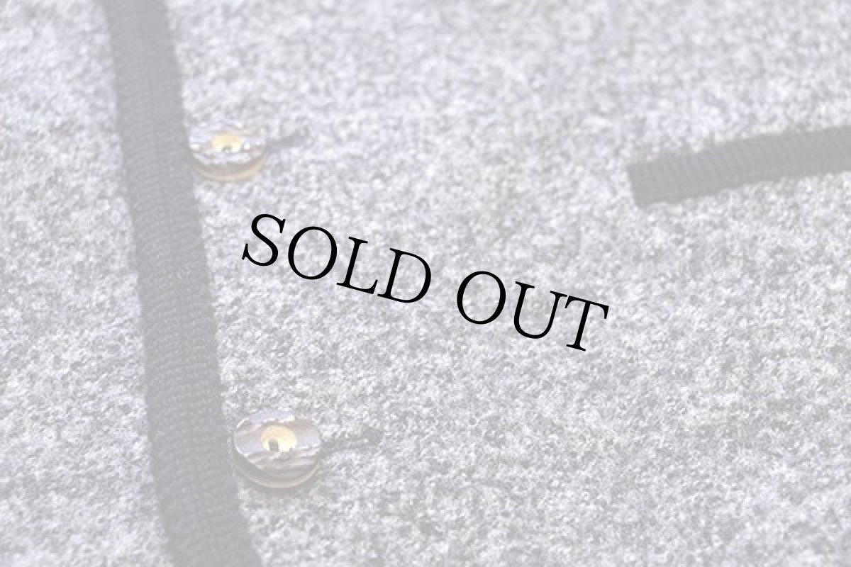 画像5: dalsasso 鹿角ボタン ノーカラー チロリアン ボイルドウール ベスト グレー ミックス (5)