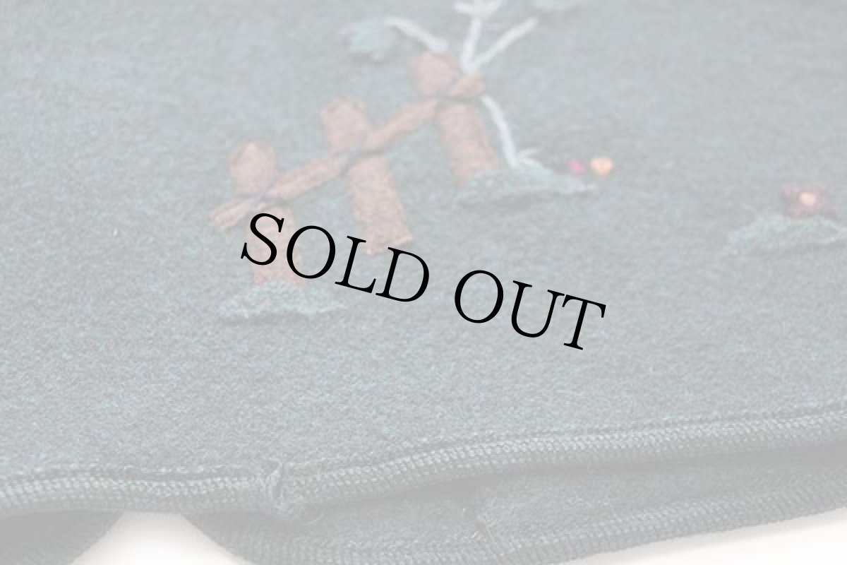 画像6: オーストリア製 GIESSWEIN ツリー キノコ アップリケ アート スタンドカラー チロリアン ボイルドウール ジャケット 40 (6)