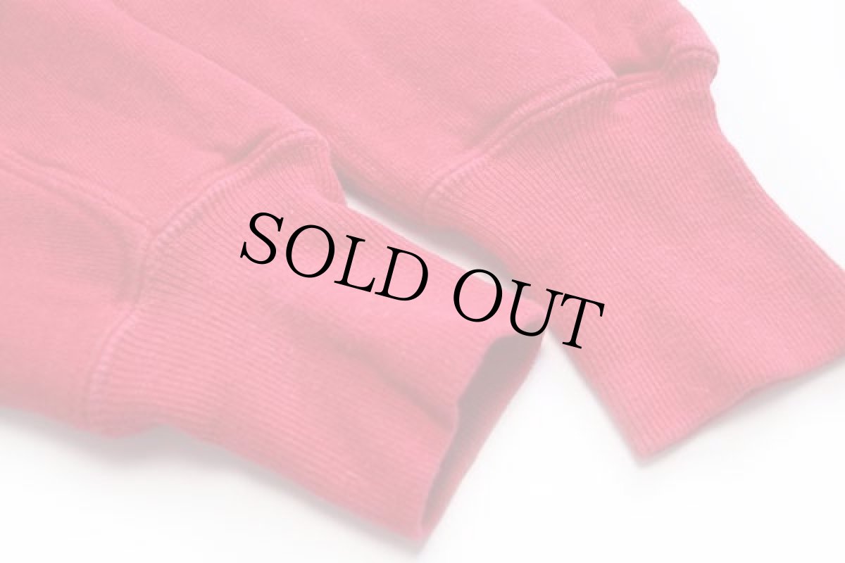 画像8: 50s MONTGOMERY WARD BRENT 無地 裏サーマル フリーダムスリーブ 前V コットン スウェット 赤 L (8)